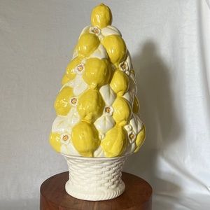 Vintage Lemon tree topiary home decor.
